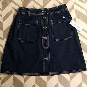 NWT Popsugar Fruit Stand Button Jean Skirt Size 8